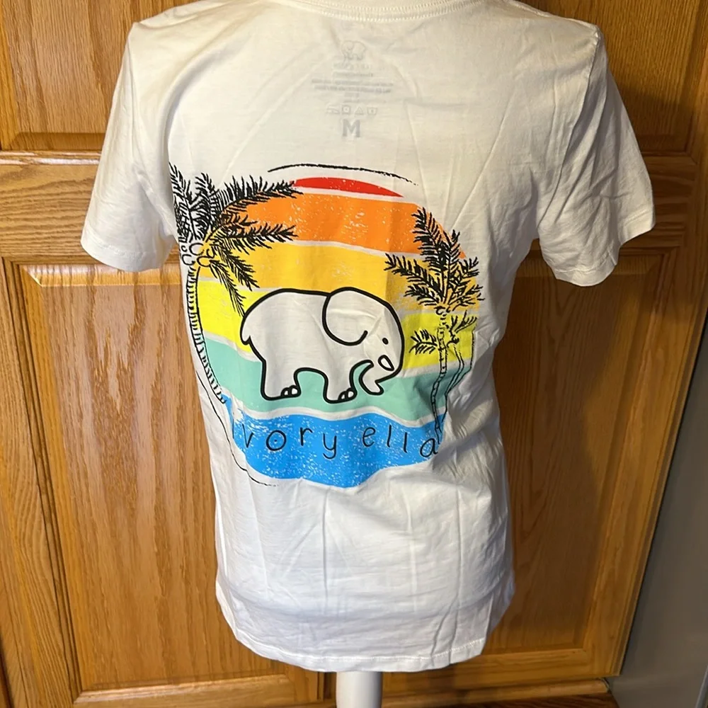 NWOT Ivory Ella White Short Sleeve Shirt, Size Medium - Picture 3 of 5